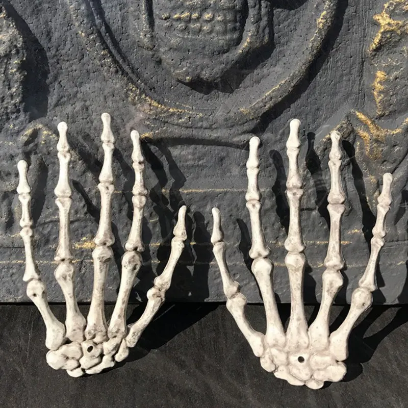 1 пара украшение на Хэллоуин реалистичный скелет в натуральную величину руки