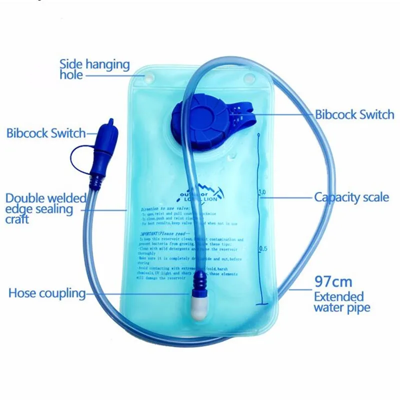 1L/1.5L Спорт на открытом воздухе воды сумка питьевой во рту мочевого пузыря