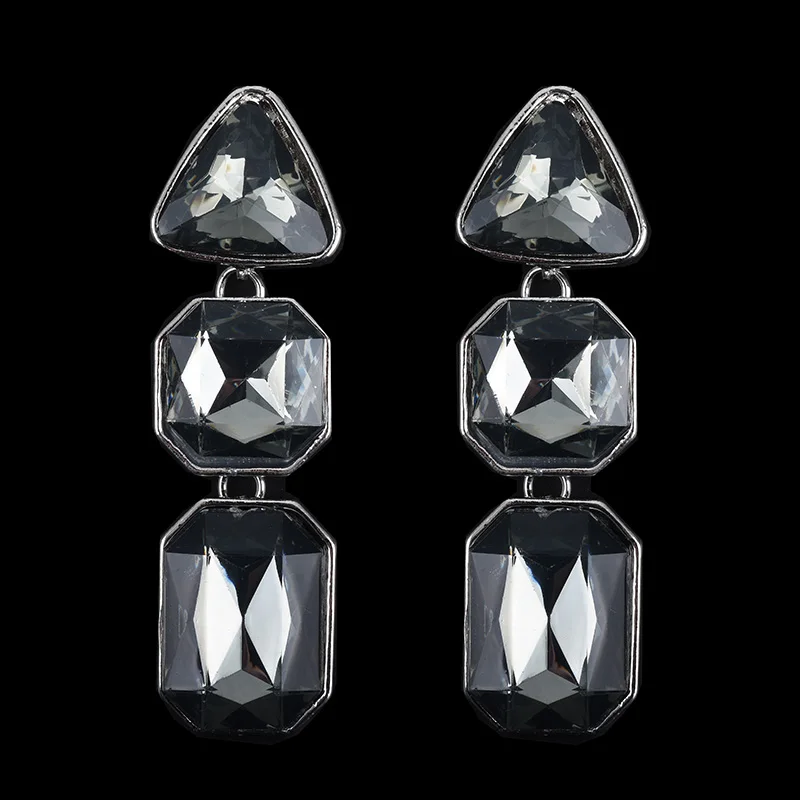 2020 Exquisite Vintage Classic brincos trend crystal geometric long stud earrings women red fashion statement earings | Украшения и