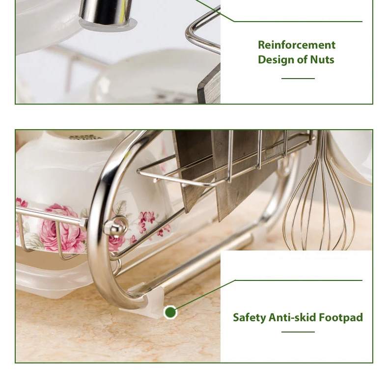 Stainless steel dish rack drain rack kitchen supplies to dry dishes dishes storage racks dishes kitchen utensils table racks