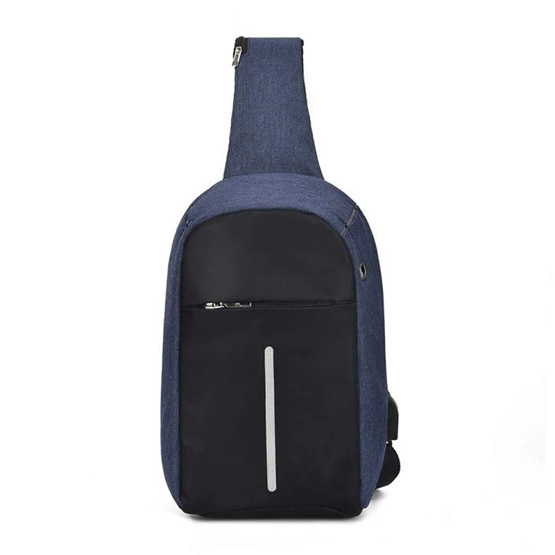 

New Fashion USB Charging Waterproof Hip Bag Anti Theft Single Shoulder Strap Crossbody Bags Teenagers Student Bag