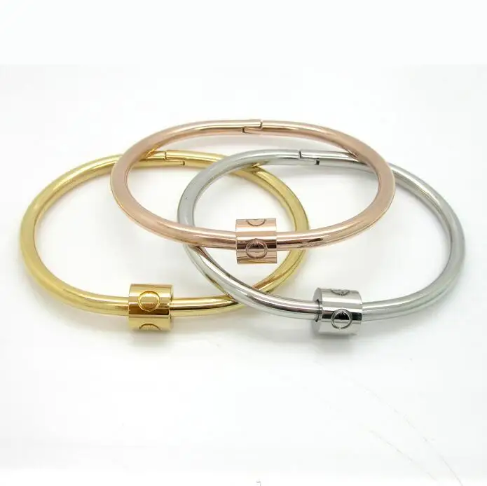 Браслет для ногтей из титановой стали витой инкрустированный браслет розового