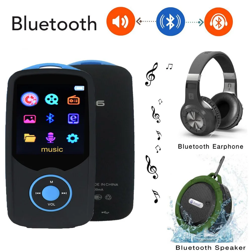 Портативный Новый Bluetooth4.0 MP3 музыкальный плеер 16 Гб оригинальный RUIZU X06 с 1 8 дюймов