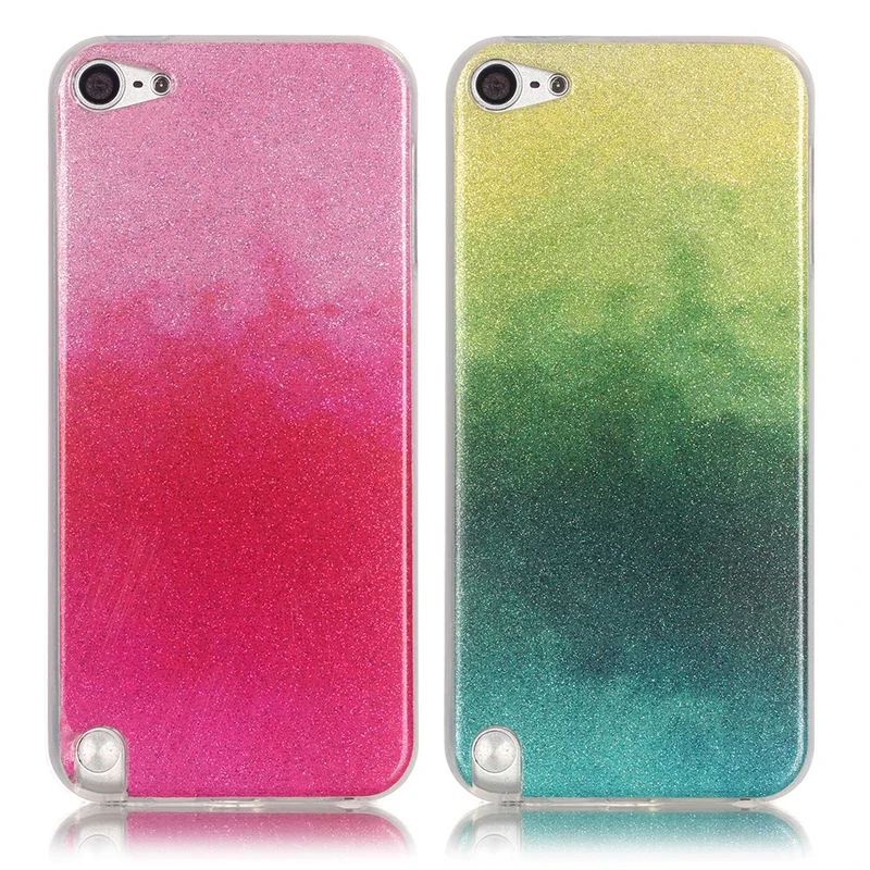 For Coque iPod Touch 5 Case Silicone Glitter Bling Gradient Cover 6 Transparent Phone |