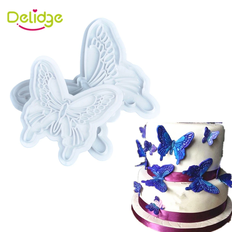 Delidge 2 шт./компл. форма для торта в форме бабочки размера пищевой пластик Fondant