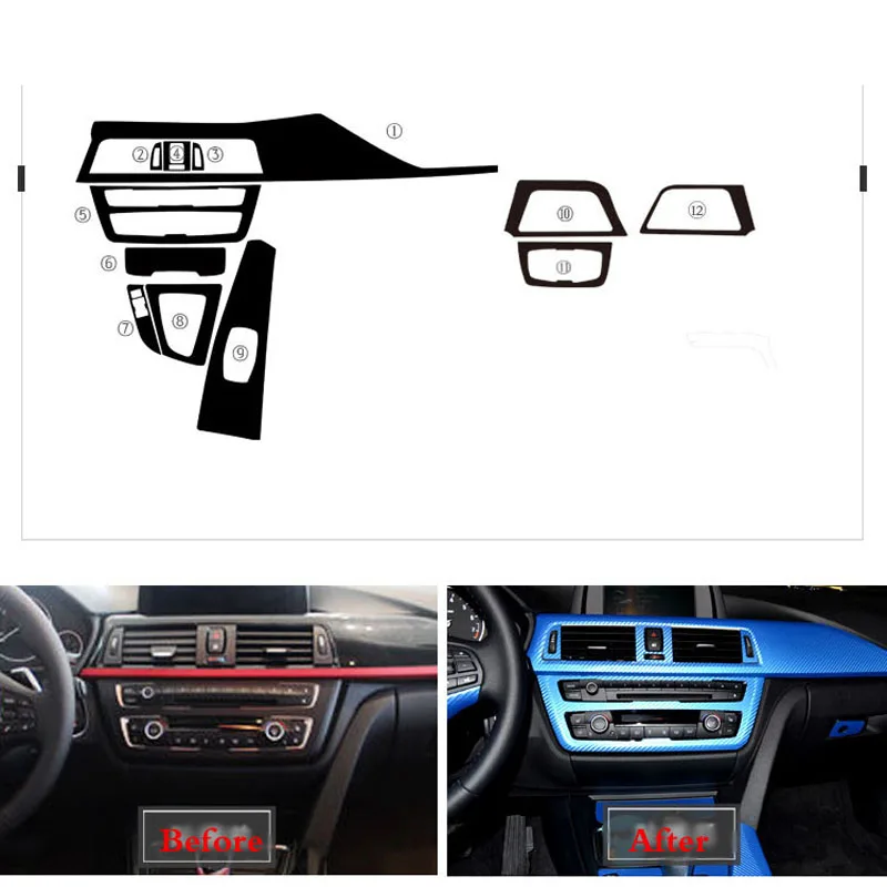 Автомобильный Стайлинг новинка 3D наклейки из углеродного волокна для интерьера
