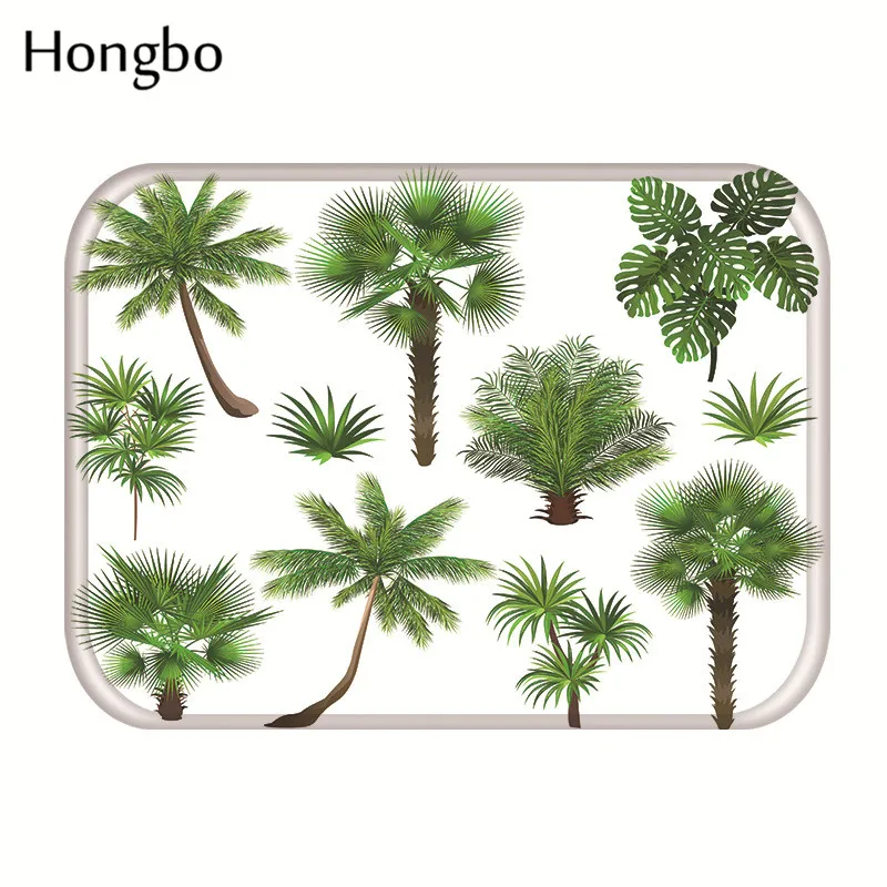 Hongbo 40*60 см Противоскользящий коврик с рисунком зеленых листьев дверные коврики