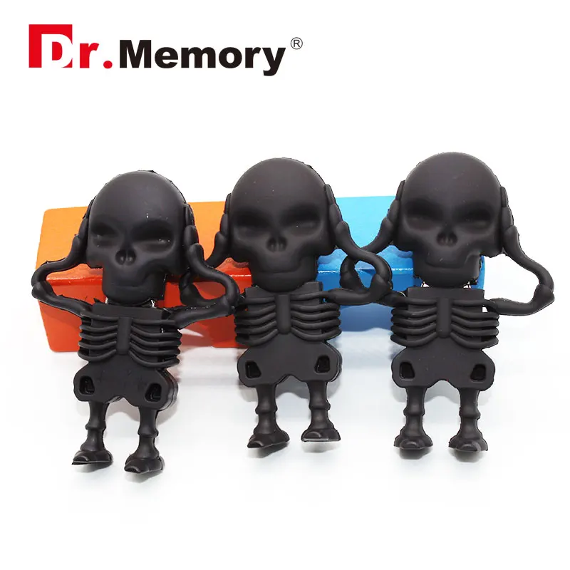 Dr. Памяти череп USB флэш накопитель Скелет 64 ГБ 32 флеш 16Гб 8Гб 4Гб силиконовый usb