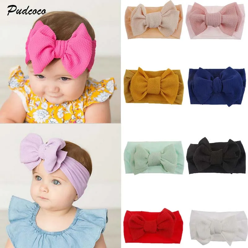 2019 Brand New Soft Baby Girls Kids Toddler Bow Hairband Headband Turban Head-Wrap Hot Accessories Headwear 9 Color | Детская одежда и