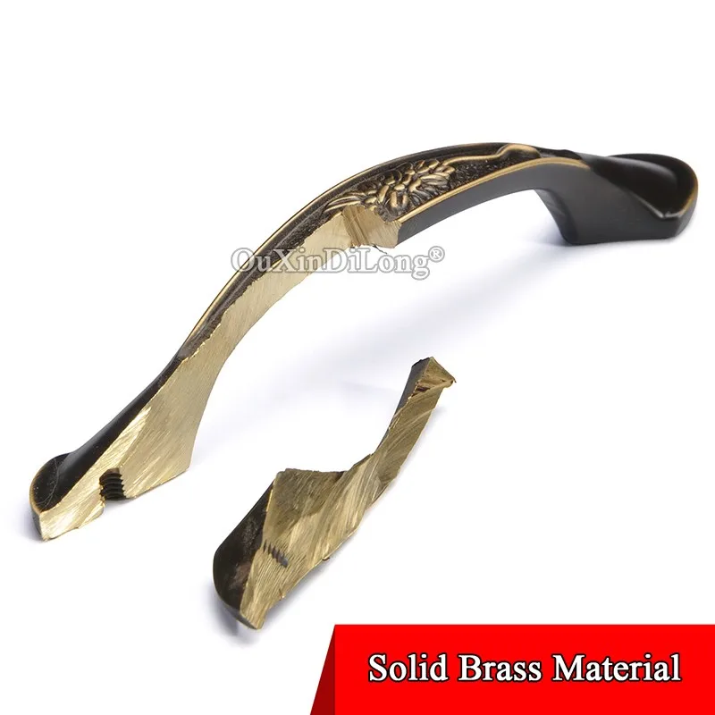 10 шт. элегантные европейские Твердые Латунные Дверные Ручки для кухонного шкафа