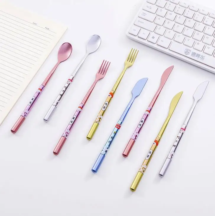 4 шт./компл. мультфильм 0 5 мм ложка нож вилка Посуда модель гель черные чернила для
