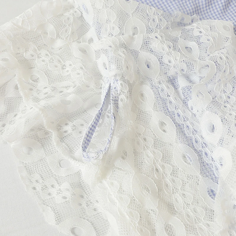 Женская Кружевная футболка Alphalmoda с коротким рукавом пуловеры в стиле преппи