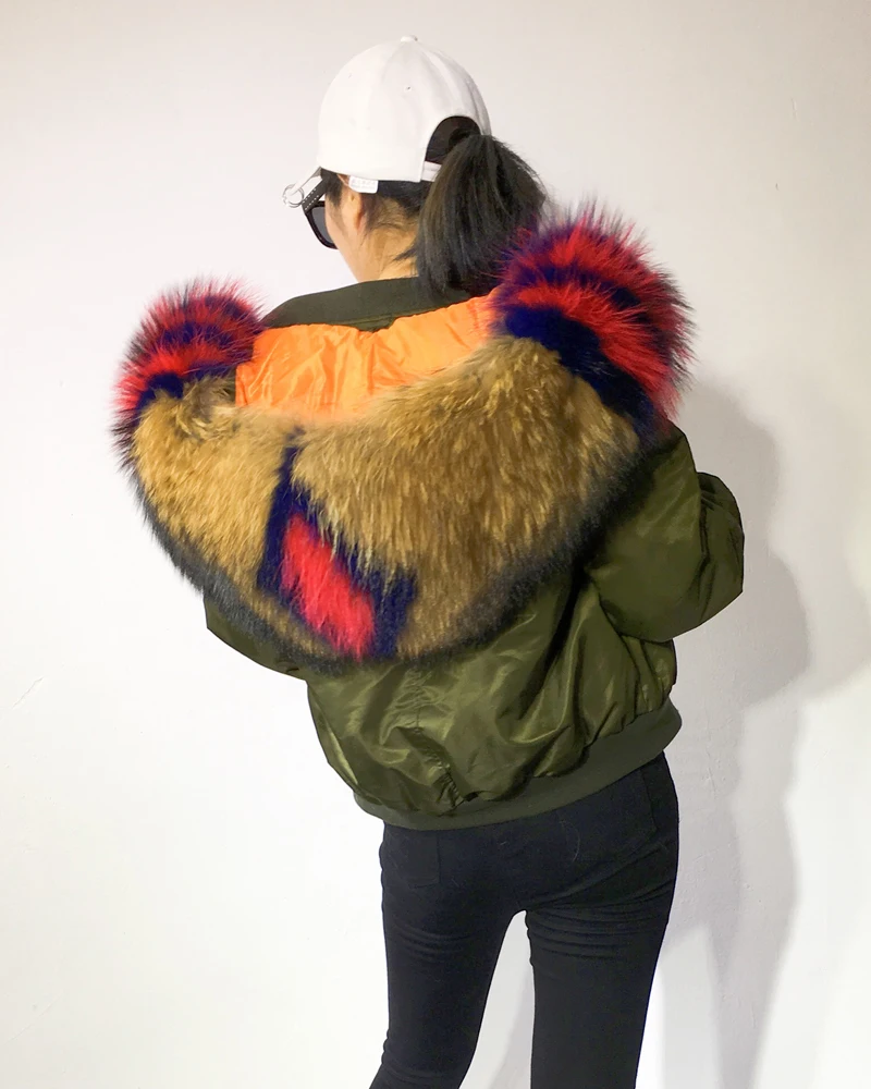 Новая зимняя модная уличная Женская Роскошная куртка бомбер с подкладкой из