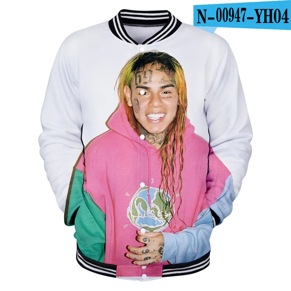 011 Wintet мужские куртки-бомберы хип-хоп рэппер Tekashi 69 6ix9ine 3D бейсбольная куртка мужская женская tekahi69 мужская толстовка с капюшоном - Цвет: 011