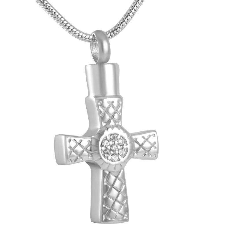 

IJD9173 Inlay White/Black/Pink/Blue/Red Crystal Cross Stainless Steel Memorial Urns for cremation ashes Keepsake Jewelry Pendant