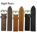 Кожаный ремешок для часов с резиновой подкладкой, 20 мм, 22 мм, 24 мм, 26 мм, коричневый ремешок для наручных часов pam Suunto Hamilton Garmin