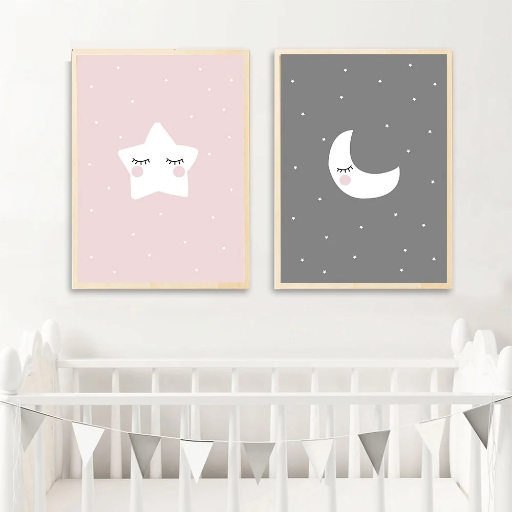 Pink Heart Elephant Canvas Painting Wall Art Cartoon Poster Nursery Prints Nordic Kids Decoration Pictures Baby Bedroom Decor | Дом и сад