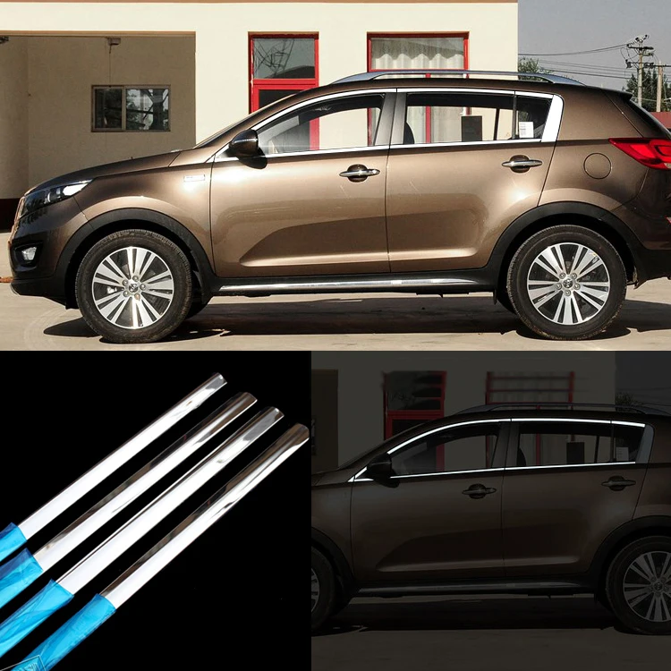 16 шт. молдинговая отделка рамы двери и окна из нержавеющей стали для Kia Sportage R|trim