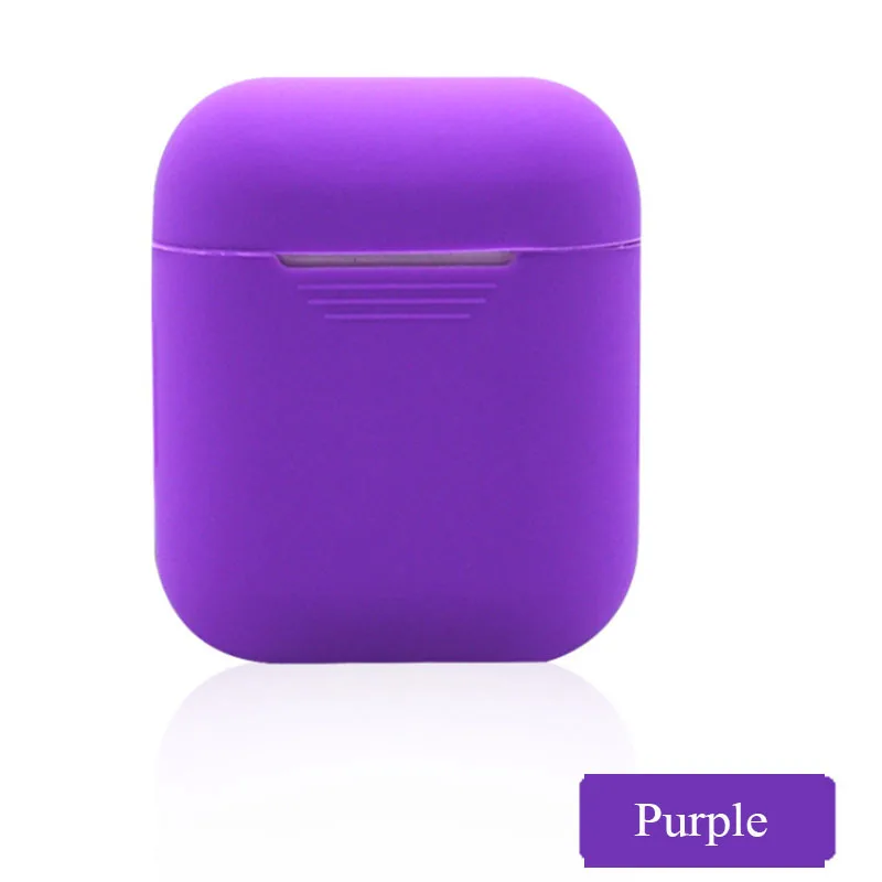 Purple BOORUI Мягкий силиконовый чехол s для Airpods противоударный чехол для умных наушников ультратонкий протектор чехол с модными цветами - Цвет: Purple