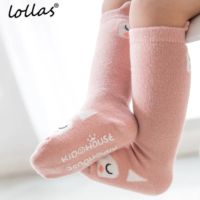 Lollas/1 пара милые детские Носки с рисунком лисы для девочек носки до колена