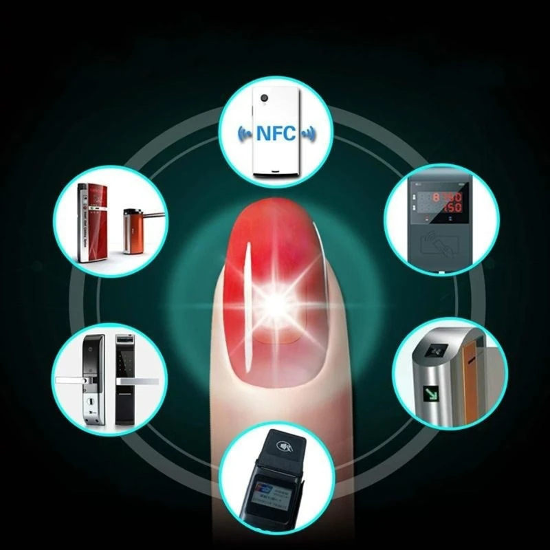 Женские Наклейки для ногтевого дизайна с NFC светодиодная подсветка телефона