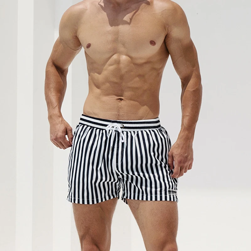 SD412 Hot navy stripe swimwear men beach board swim shorts trunk bikini swimsuit sunga surfing swimming boxer | Спорт и развлечения