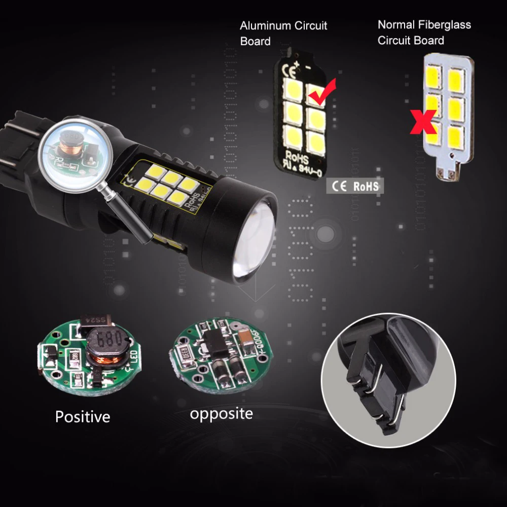 Ownsun 2 шт без ошибок светодиодные Реверсивные T20 задние лампочки подходят для