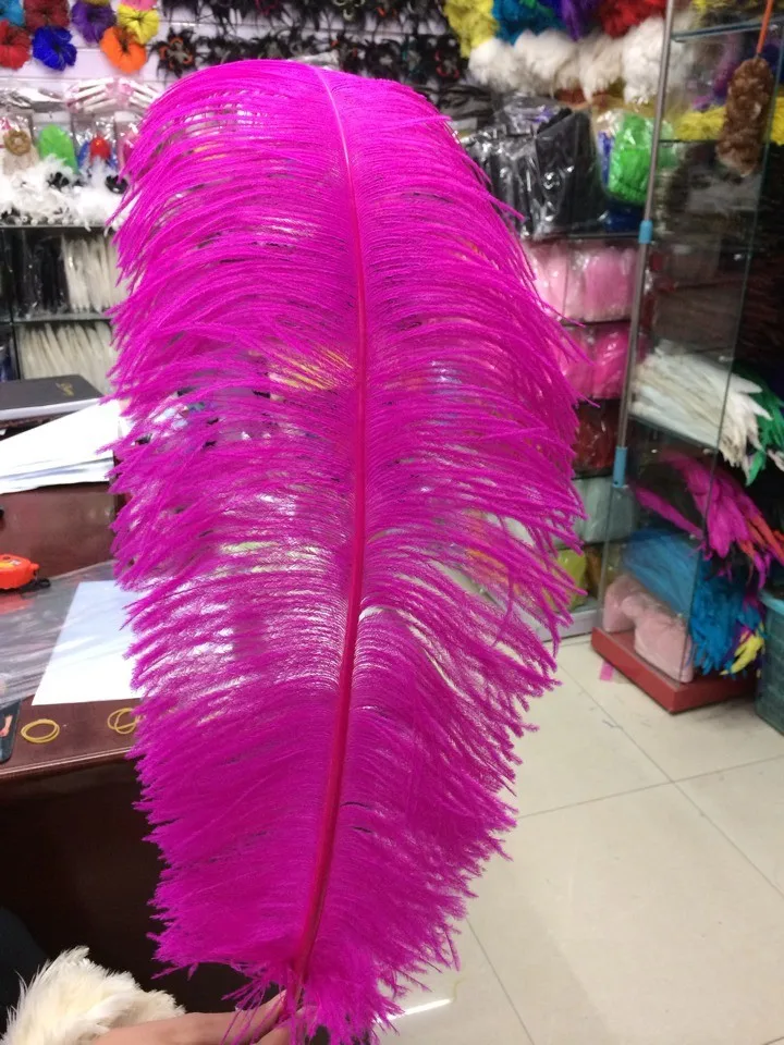 

50 pcs Big pole ostrich feather Mei red ostrich plumage 50-55 cm/20-22 inches high quality plume ostrich free shipping