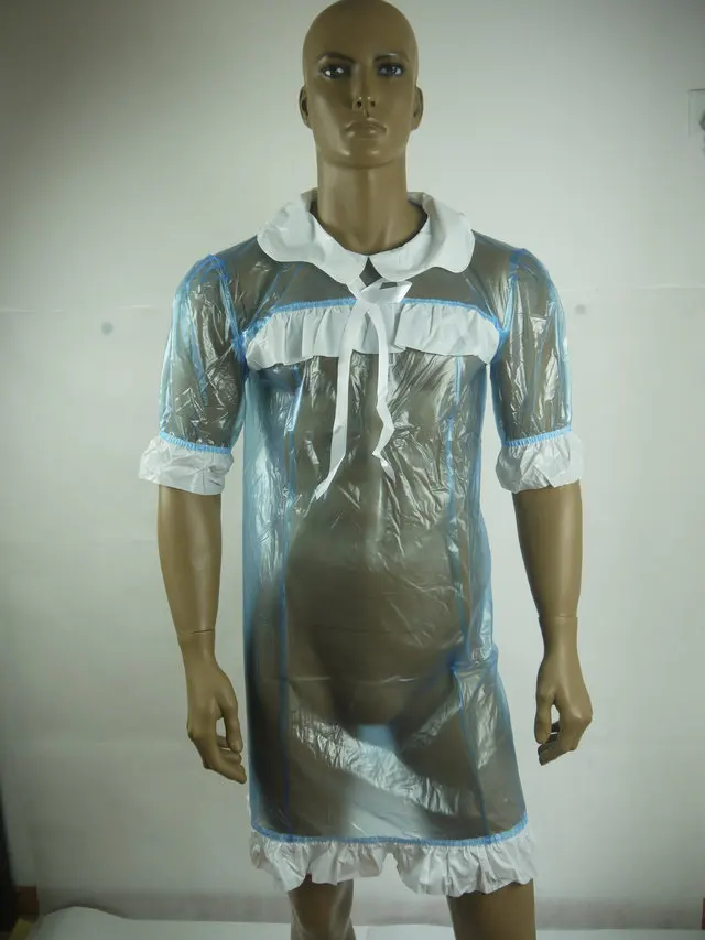 ABDL этот популярный костюм Сисси из ПВХ теперь доступен в мужских размерах Цвет Прозрачный P017-6