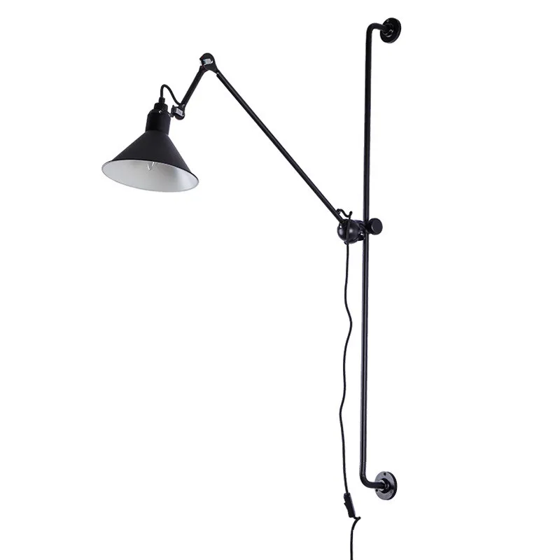 Американская Ретро промышленная вращающаяся светодиодная настенная лампа