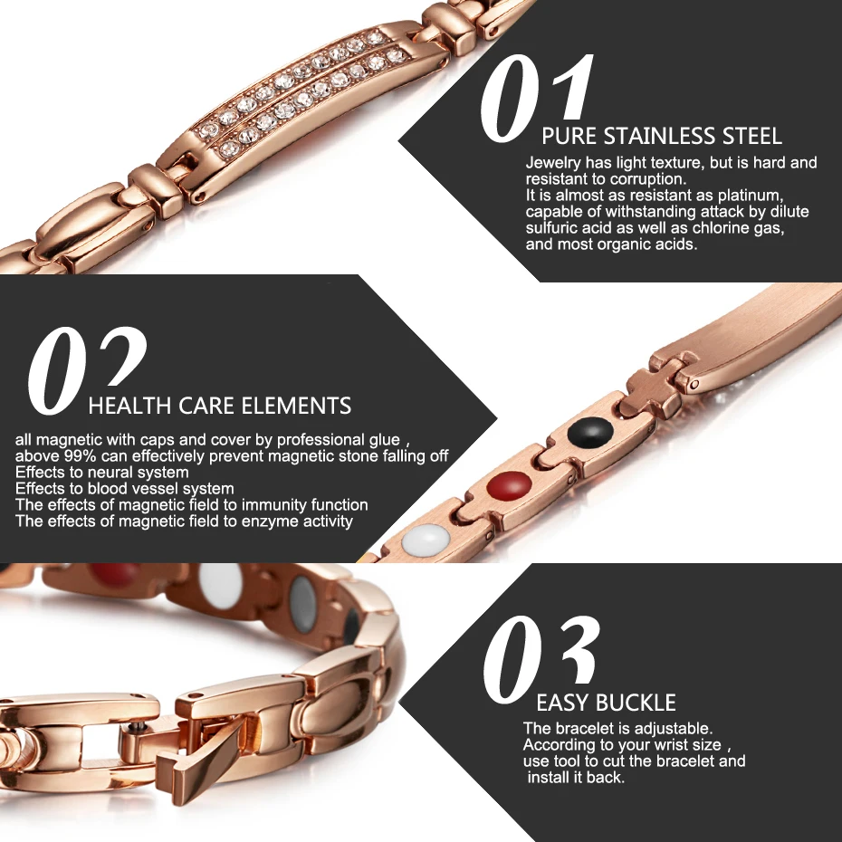 Браслеты WelMag женские с кристаллами циркония браслеты для магнитной терапии