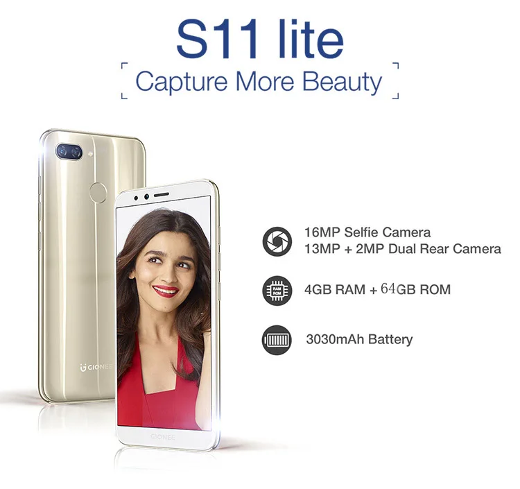 Мобильный телефон Global Gionee S11 Lite 4G 32G FDD LTE Android 7 1 Восьмиядерный процессор Snapdragon две