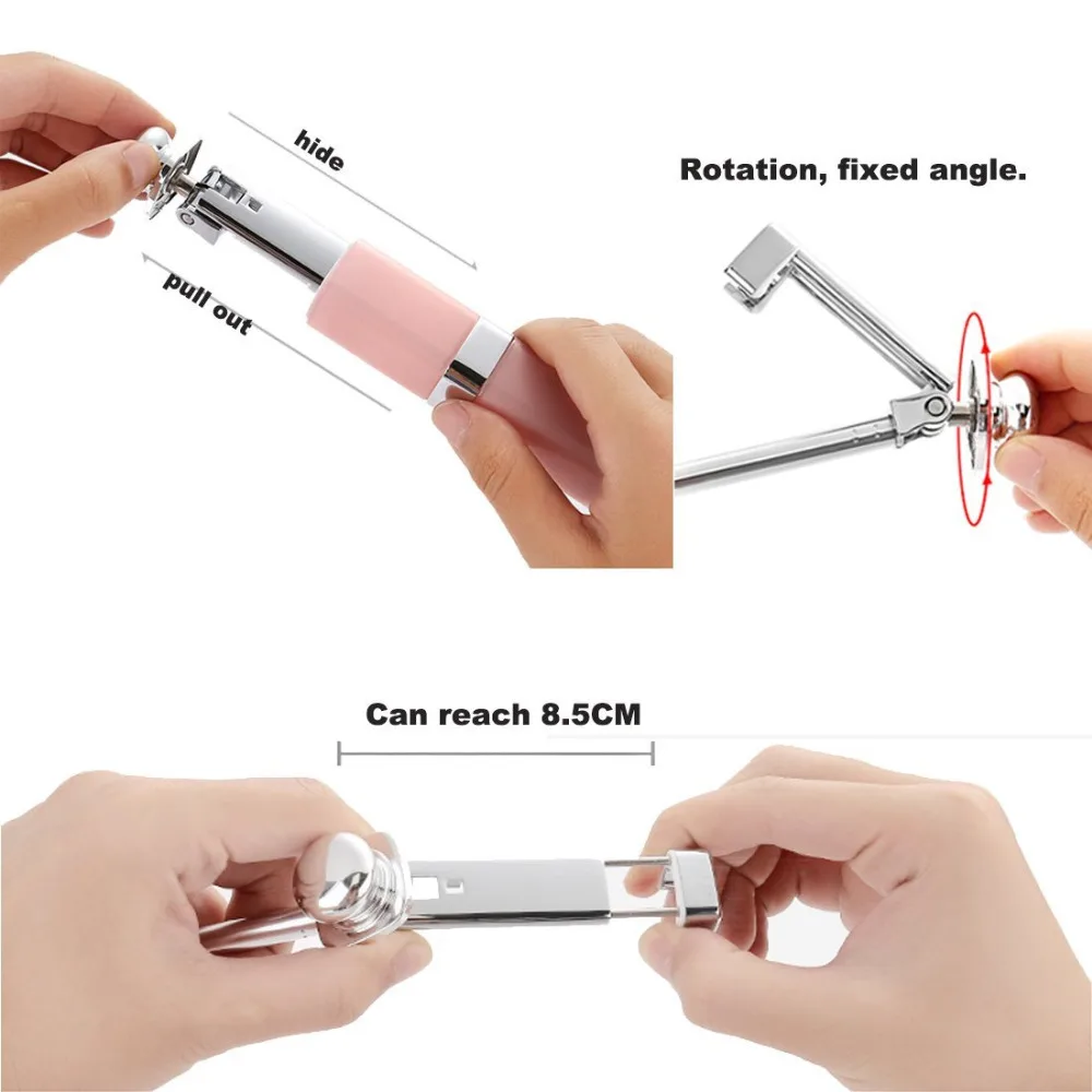 Bluetooth беспроводная селфи палка модная губная помада телесный дизайн для iPhone 7/7 plus