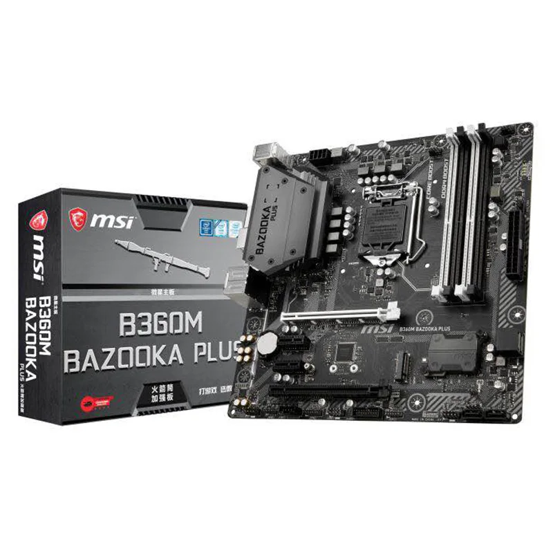 Новая настольная Материнская плата MSI B360M BAZOOKA PLUS DDR4 LGA 1151 64 Гб USB2.0 USB3.1 HDMI DVI Gigabit LAN
