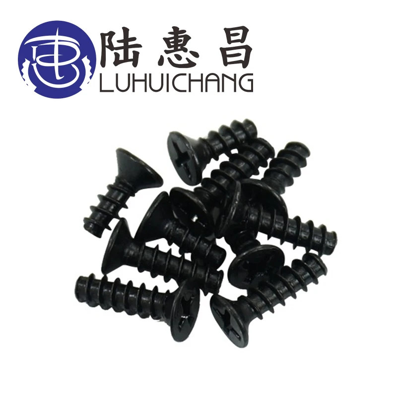 Саморезы Luchang M1.2 M1.4 M1.7 M2 M2.3 M2.6 M3 Philips с потайной плоской головкой и хвостом черного цвета