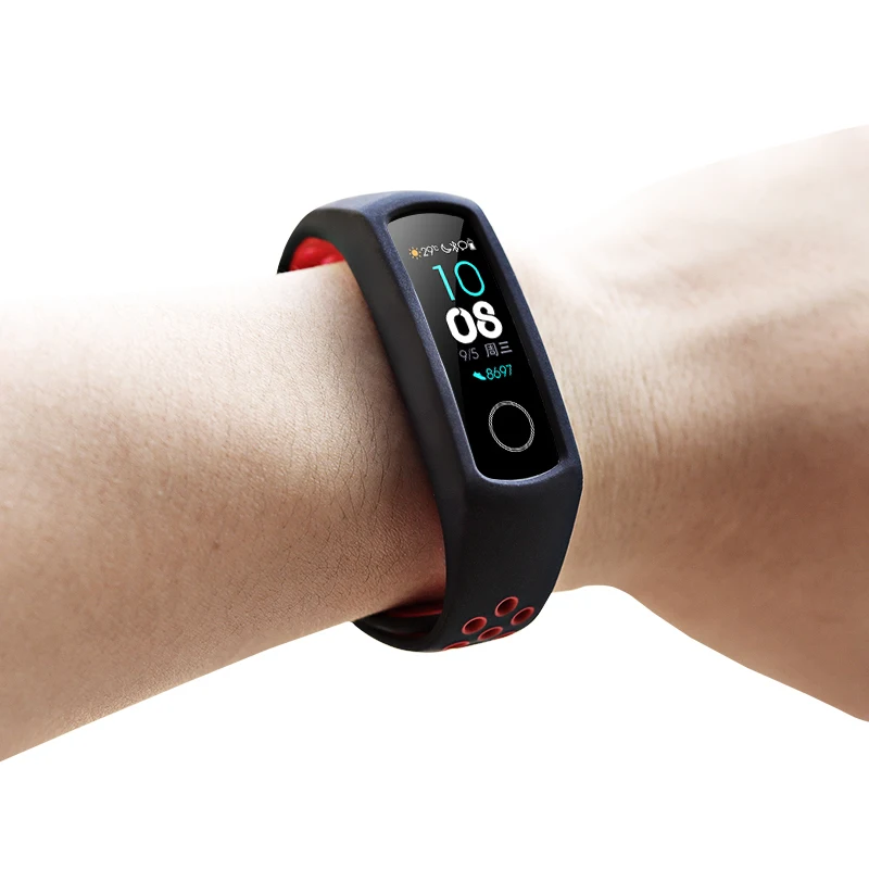 Для Huawei Honor Band 4/5 ремешок Двухцветный силиконовый браслет-футляр Сменная лента 3 Спортивный браслет Honor Band 5 ремешок для часов