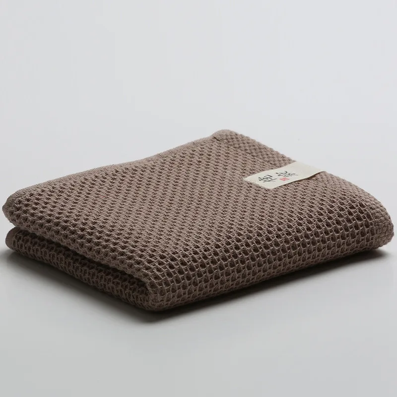 Brown 33x72 см Хлопковое полотенце для рук s для взрослых клетчатое полотенце для рук для ухода за лицом волшебное Спортивное Вафельное полотенце для ванной - Цвет: Brown
