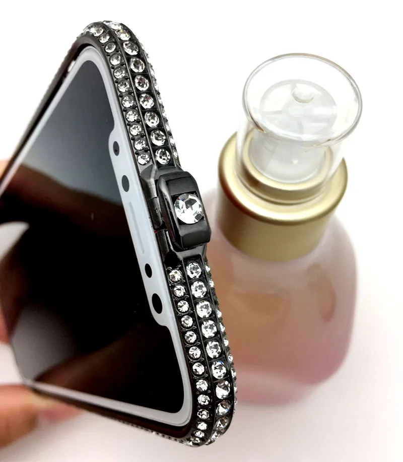 Alabasta Алюминиевый металлический бампер для iphone XS шикарные бриллиантовые стразы