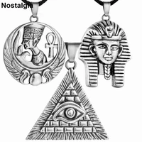 egyptian jewelry egypt pharaoh cleopatra and pyramid illuminati evil eye ankh pendant ethnic necklace men women talisman amulet