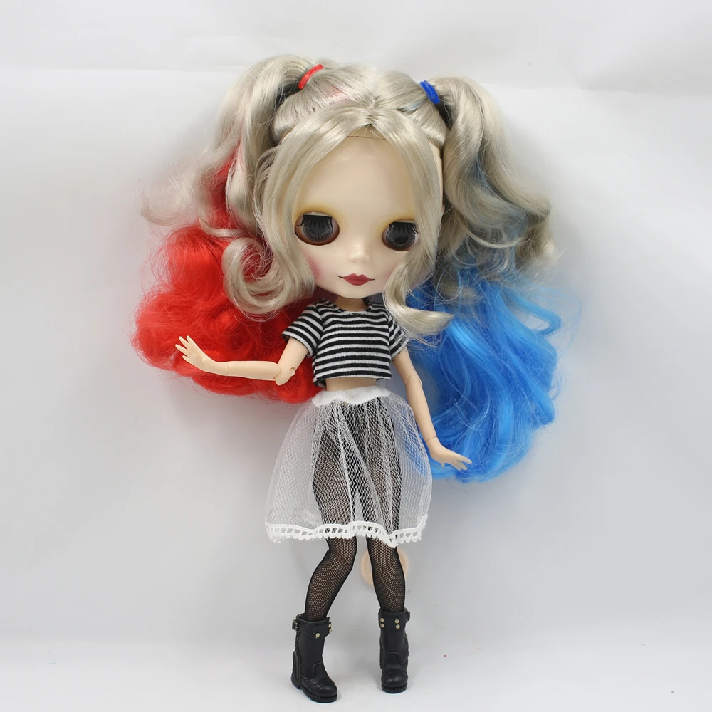 Ледяной обнаженный завод Blyth кукла Харли Куинн No.260BL3167/1061/6208 красный синий микс светлые золотые волосы белая кожа шарнир тело Neo