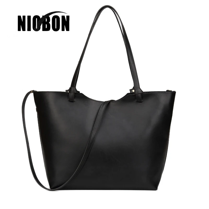 NIOBON Crazy Horse женские Сумки Плеча Женщины Известного Бренда Карман Высокое Качество