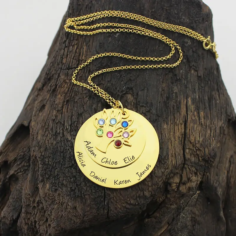 Оптовая продажа индивидуальное ожерелье золотого цвета с камнем талисманом для