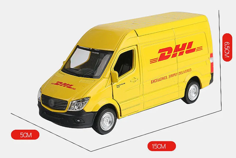 Модель 1/36 года Литой Грузовик DHL из сплава игрушечный автомобиль мини фургон