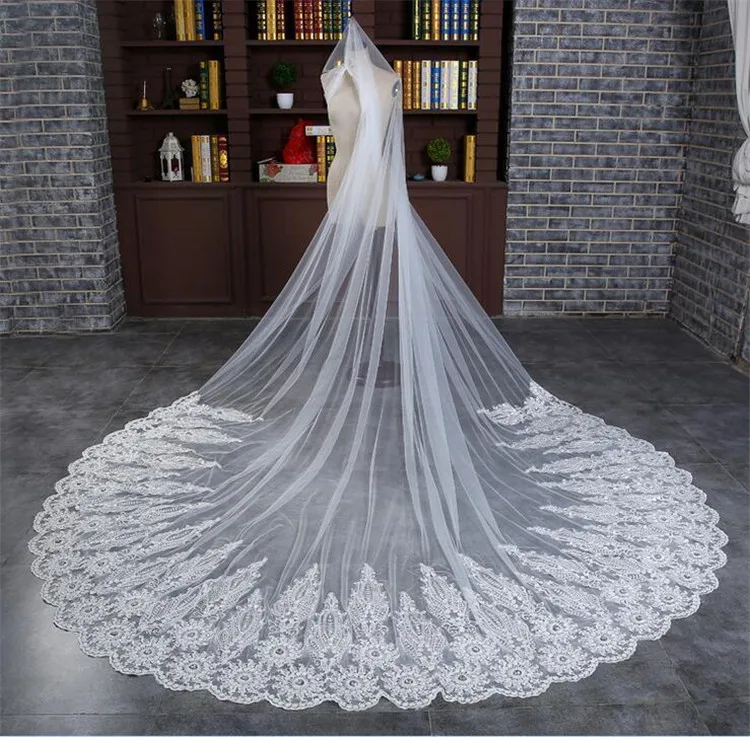 Wholesale bride veil new Korean 3M super long lace wedding tugging | Свадьбы и торжества