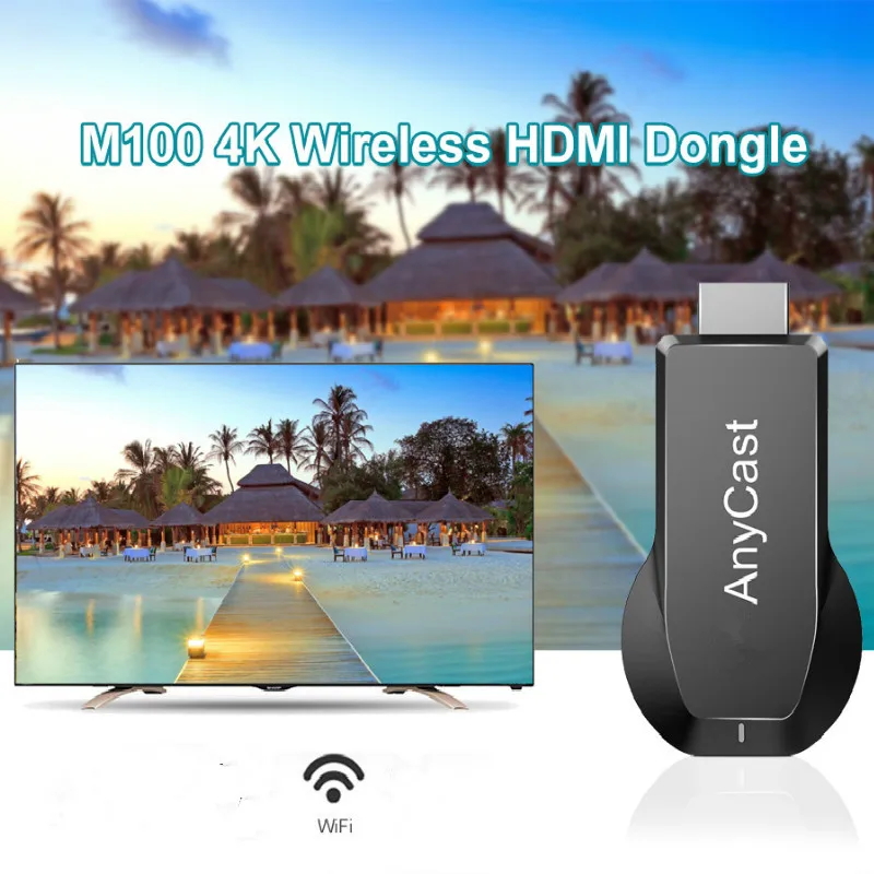 Адаптер AnyCast M100 HDMI Wi-Fi двухъядерный адаптер для телевизора разрешение 4K не