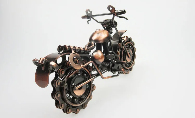 21 см модель мотоцикла Ретро мотор Бронзовый ручной работы МОТОР металлический