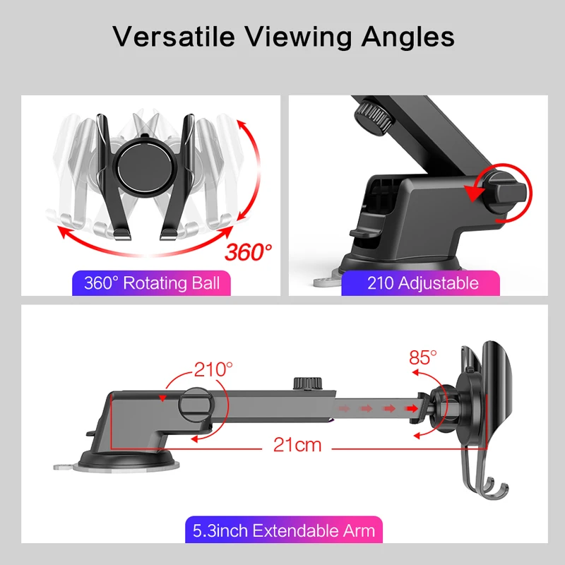 licheers car phone holder for iphone x xs max 8 7 plus xiaomi windshield car mount phone stand car holder for samsung s9 s8 free global shipping