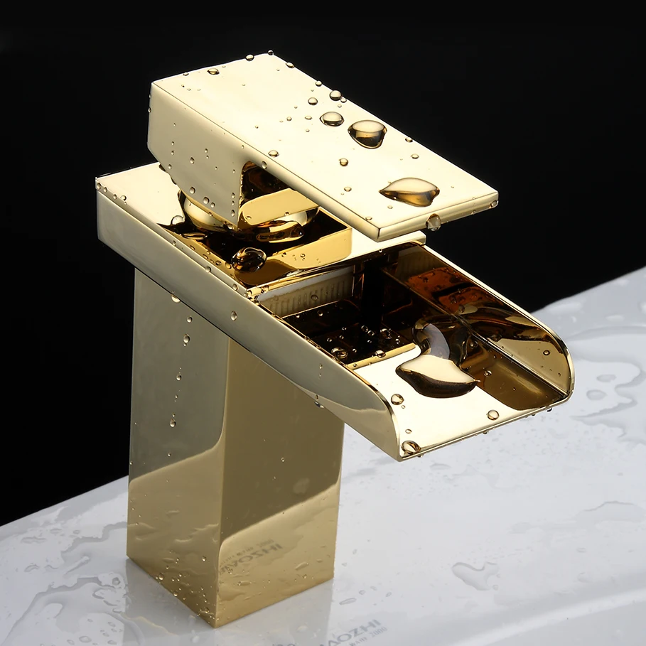 Бакала роскошный латунный смеситель с одной ручкой современный золотой кран для