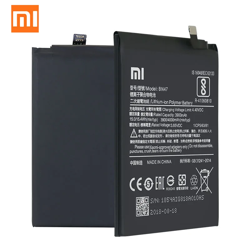 Оригинал Сяо mi красный 6 Pro Аккумулятор BN47 4000 mAh Для 6Pro/mi A2 Lite Высокое качество