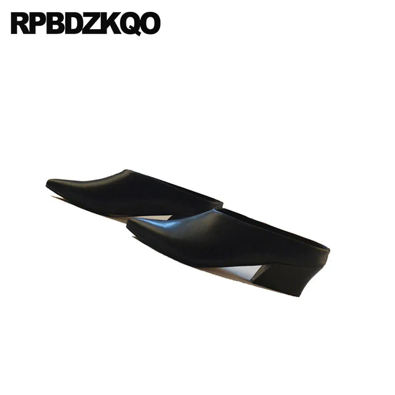 леди белый сандалии обувь Указательный палец толстый Большой размер Winkle Picker